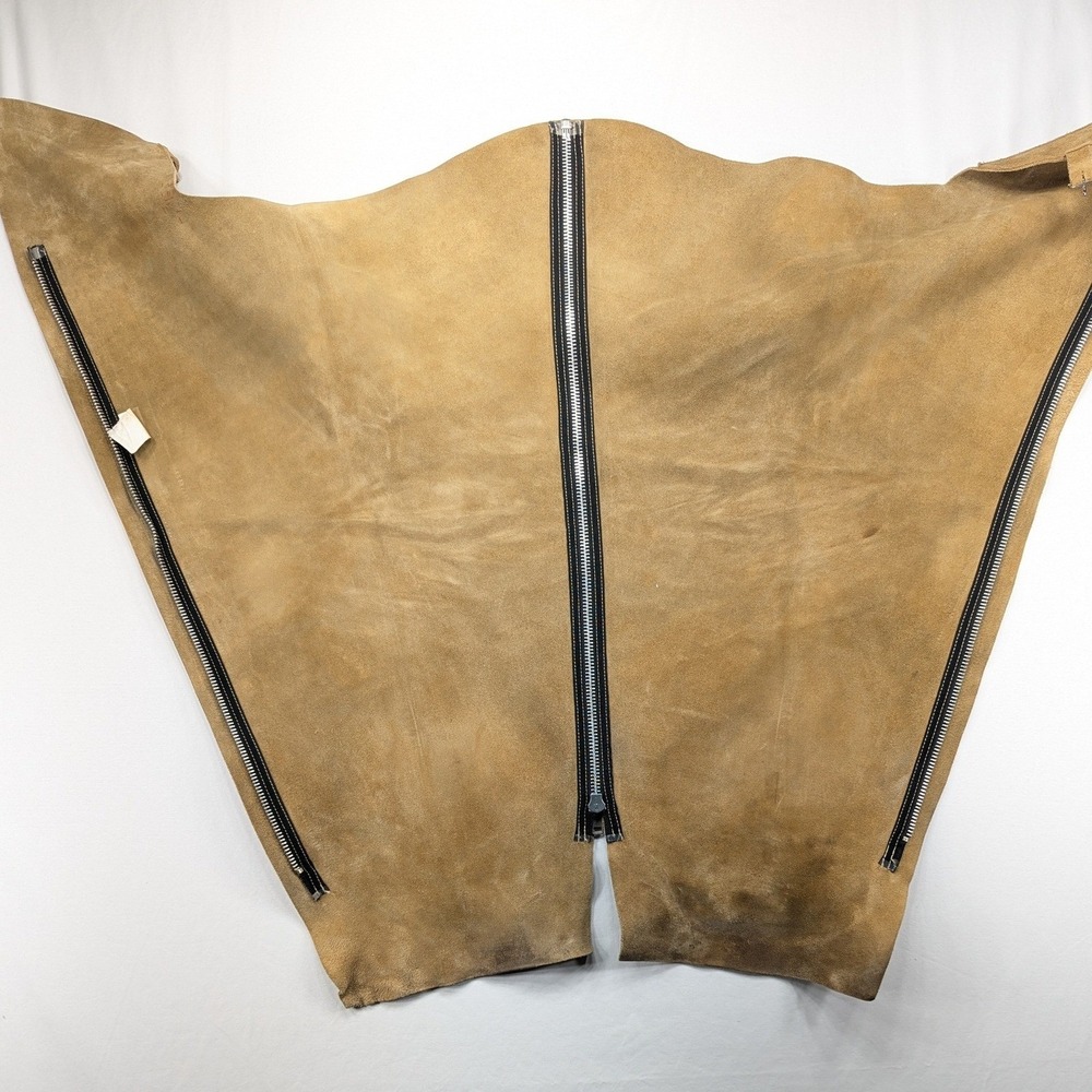 Devon-Aire Tan Suede Leather Equestrian Riding Chaps Medium Style 225 Zip Buckle